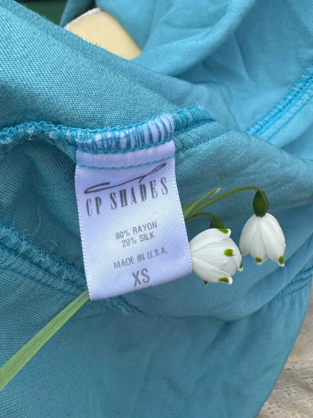 CP Shades Velvet Teal V-Neck Tunic Top - Picture 11 of 12